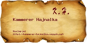 Kammerer Hajnalka névjegykártya